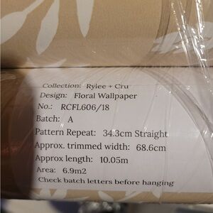 Rylee + Cru Floral Wallpaper - Tan and White